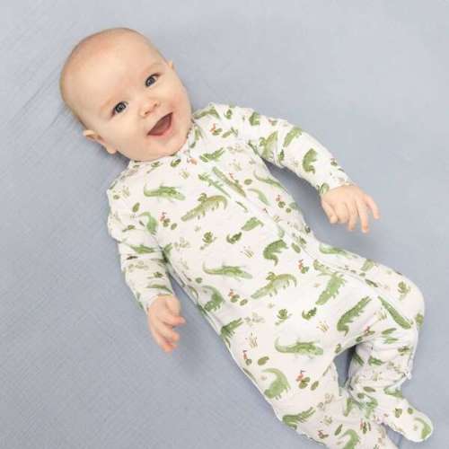 Crayon Alligators, 2 Way Zipper Footie - Angel Dear | Maisonette