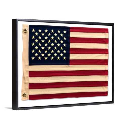 Large Framed American Flag Wall Art – Patriotic USA Display, Black Frame