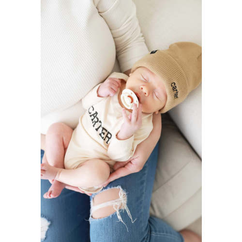 Embroidered Knit Baby Beanie | Caden Lane