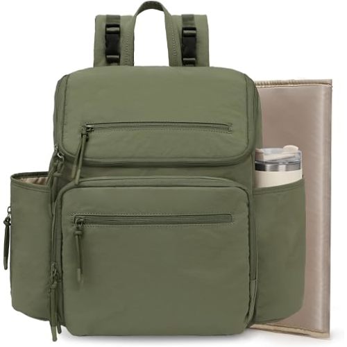 Omanmoli Diaper Bag Backpack Large Baby Travel Bag 30 OZ Tumbler Holder