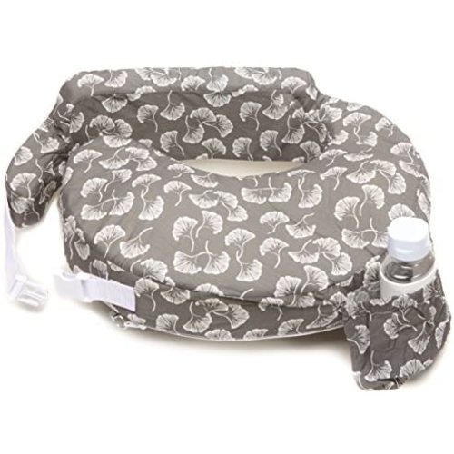 My Brest Friend Original Nursing Pillow for Breastfeeding, Nursing and Posture Support with Pocket and Removable Slipcover, Grey Flowing Fans