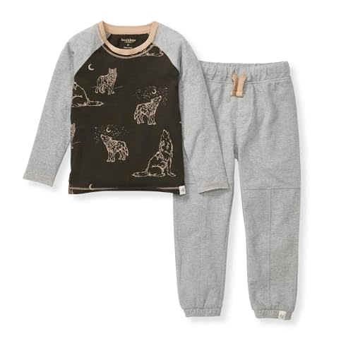 Burt's Bees Baby baby-boys Shirt and Pant Set, Top & Bottom Outfit Bundle, 100% Organic Cotton