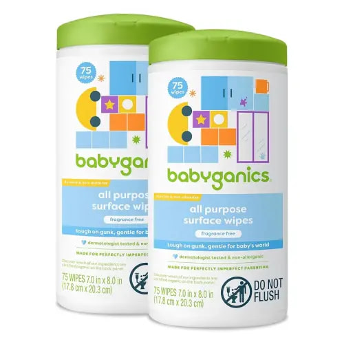 Babyganics All Purpose Surface Wipes, 75 ct, Plant Based and Non-Abrasive, No Ammonia, No Bleach, Packaging May Vary
