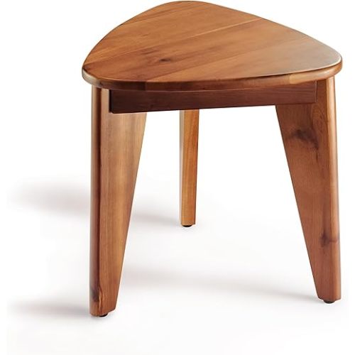 HOLANA 12" Corner Shower Foot Rest - Wooden Showers Stool Seat for Shaving Legs - Small Corner Shower Benches for Inside Shower - Waterproof Bath Step Stools Bench for Bathroom (Acacia Wood)