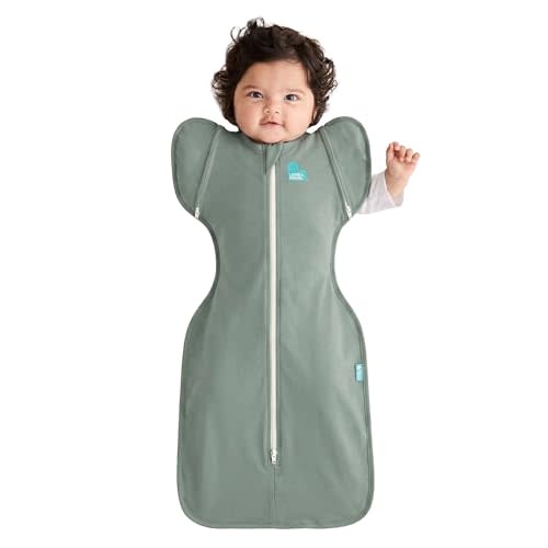 Love to Dream Swaddle Up Transition Swaddle, Patented Zip-Off Wings, Gently Help Baby Transition from Being Swaddled to Arms Free When Showing Signs of Rolling, 1.0 TOG, 13-19 lbs, Deep Olive