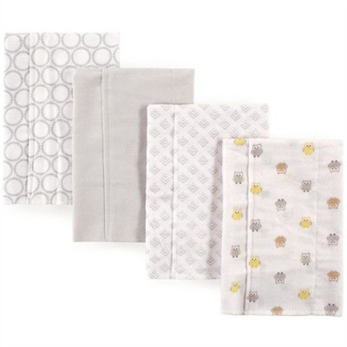 Luvable Friends Baby Cotton Flannel Burp Cloths 4pk, Owl, One Size