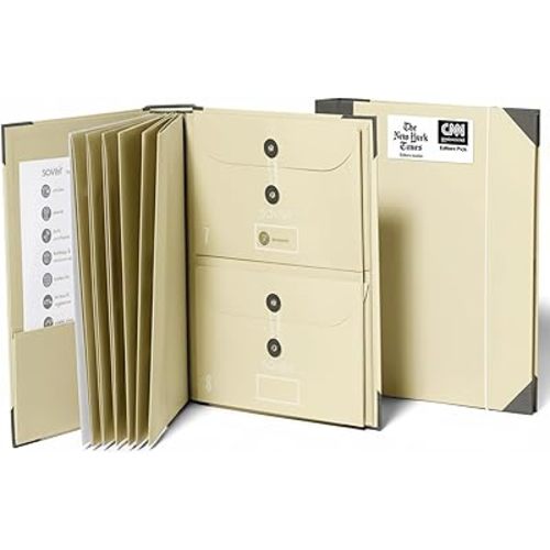 Savor | The Folio™ Document Organizer 2025 Edition | Premium Life Binder Acid-Free Custom Dyed Cloth-Bound Accordion Organizer w/ 10 Expandable Pockets | File Folders for Home Organization (Slate)