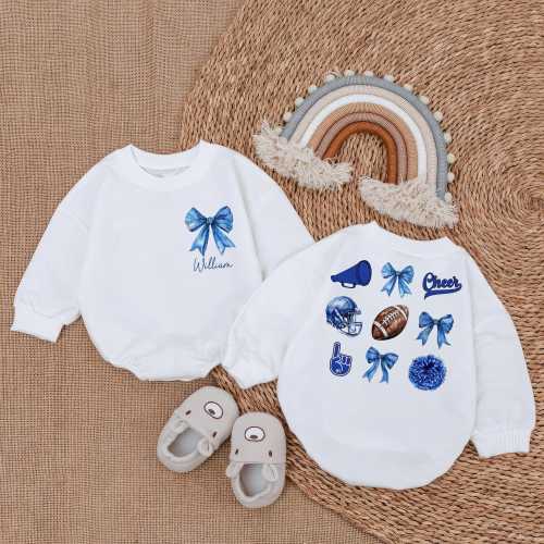 Cheer Football Coquette Bow Baby Romper, Girl Football Bow, Game Day Clothes, Baby Girl Clothes, Sport Baby Outfits, Baby shower Gift