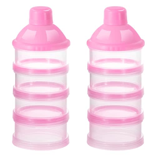 Accmor Formula Dispenser On The Go, 4 Compartments Stackable Formula Container for Travel, Baby Milk Powder Kids Snack Container, BPA Free 
