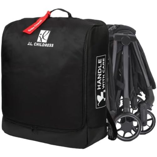 J.L. Childress Compact Stroller Travel Bag for Airplane - Padded, Black