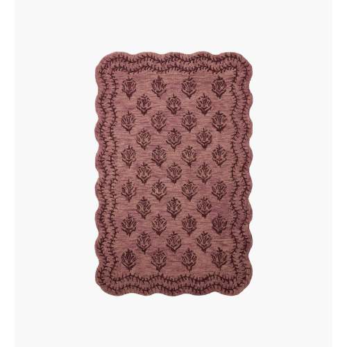 Botanical Bench Botanical Bench™ Lisette Wool Hooked Rug - Plum - Plum / 5'.0" x 7'.6"