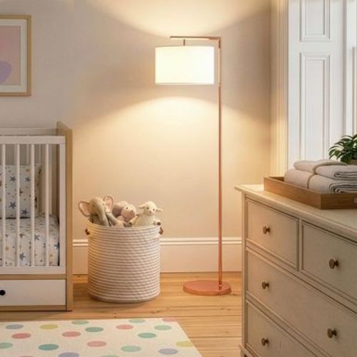 Brightech Montage Modern (Includes LED Light Bulb) Arc Floor Lamp Matte Rose Gold
