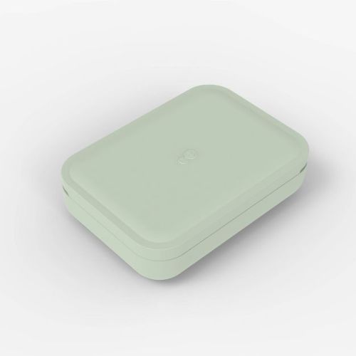 ezpz Baby-Led Travel Bento Box - Sage: Silicone, BPA-Free, No Closure, 2 Pieces