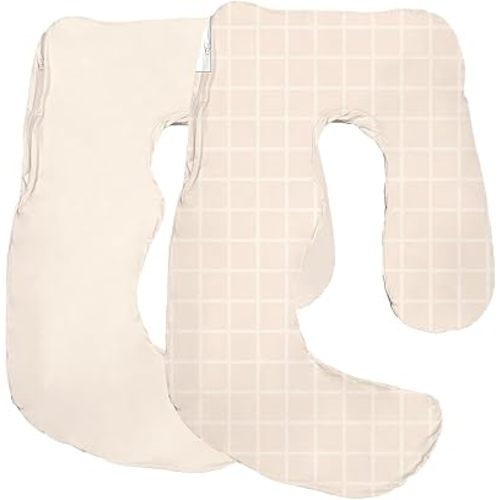 Maternity Pillow Cover ONLY Compatible with Momcozy Pregnancy Pillow (2 Pack Covers-Pillow NOT Included)