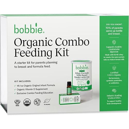 Organic Combo Feeding Kit, Infant Formula, Milk Based Powder with Iron, DHA and Vitamin D & 100% Lactose (14.1 oz), Organic Baby Vitamin D Drops 400 IU (0.3 fl oz) Newborn Baby-12 Months Old