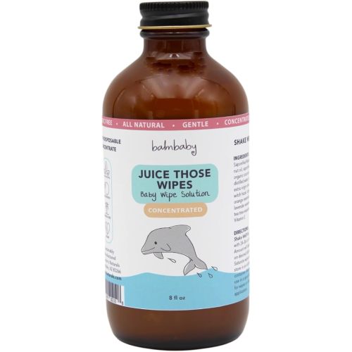 Juice Those Wipes Coth Wipes Concentrated Solution - Make Your Own Baby Wipe - All Natural Concentrate Solution for Cloth or Disposable for Kids and Adults – Home, Road Trips, Camping