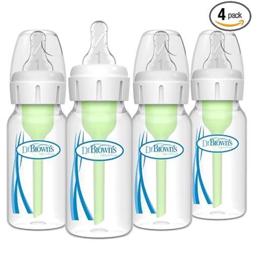 Dr. Brown's Anti-Colic Options+ Narrow Baby Bottle, 4 oz, 4-Pack