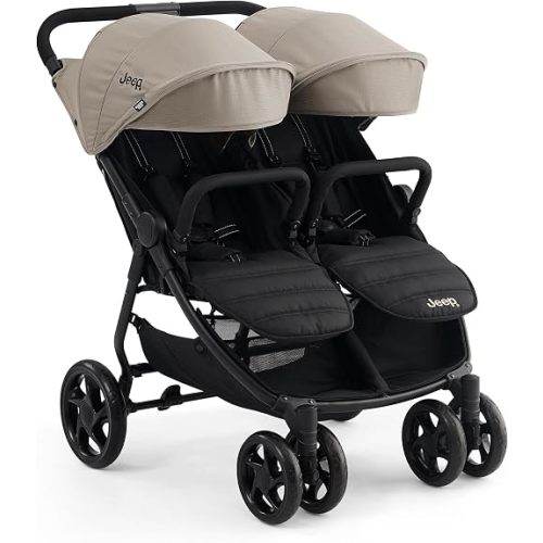 Jeep Lightweight Side by Side Double Stroller, Travel Stroller, Soft Tan