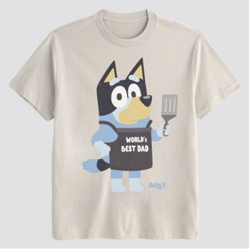 Men's Bluey World's Best Dad Short Sleeve Graphic T-Shirt - Off-White S