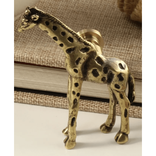 GIRAFFE - Jungle animals Cabinet knobs handles Antique brass safari animals drawer handle knobs pulls custom engraved dresser cupboard knobs pulls