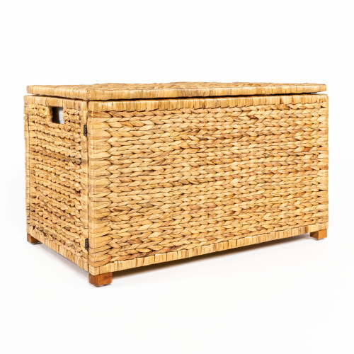 happimess HPM9005A Anada 30" Handwoven Wicker Weave Storage Trunk, Natural