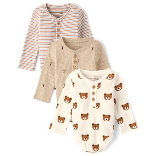 Baby Bear Henley Bodysuit 3-Pack - Homegrown by Gymboree - Multi