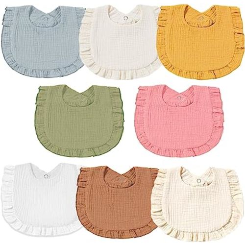 duludulu Muslin Baby Bibs for Baby Girls, Muslin Bibs Drool Bandana Bibs