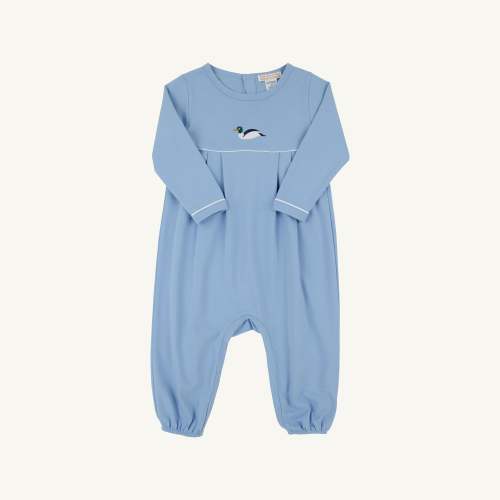 Long Sleeve Bradford Romper - Sarasota Sky & Duck Embroidery