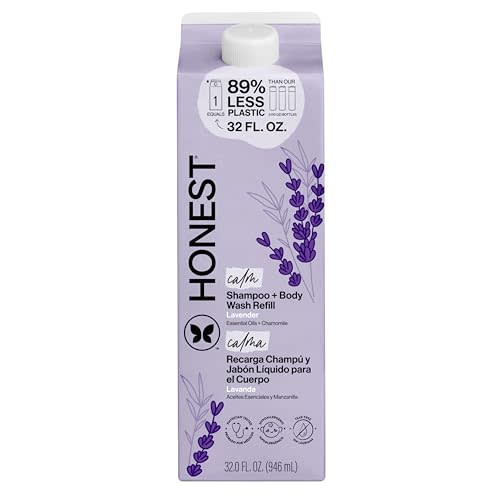 The Honest Company Shampoo Body Wash Refill Carton, Lavender Calm, 32 fl oz | 2-In-1 Shampoo & Body Wash, 32 Fl Oz. Tear-Free, Hypoallergenic, Naturally Derived. Gentle For Baby's Sensitive Skin.