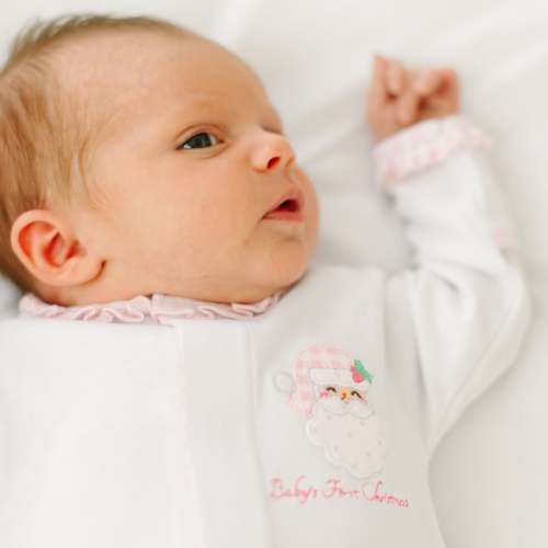 Baby Girl's First Christmas Footie - Santa - Sweet St. Nick - Pima Cotton – Magnolia Baby