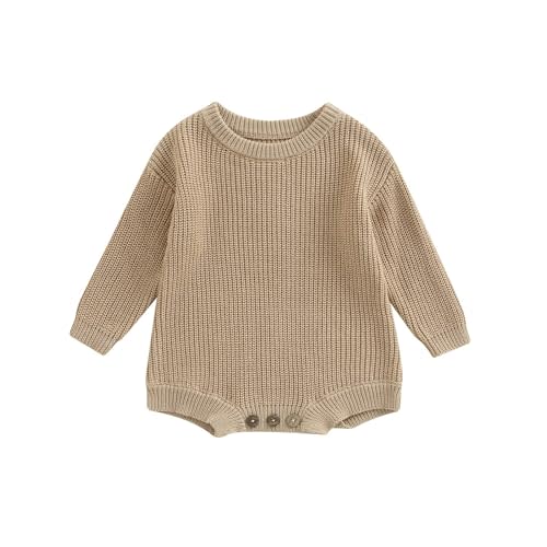 FYBITBO Baby Girl Boy Sweater Knit Oversized Pullover Sweatshirt Romper Onesie Warm Fall Winter Clothes Outfit Newborn