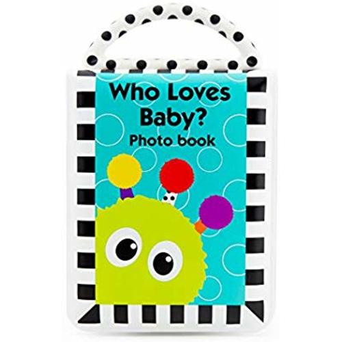 Sassy Developmental Look Book Photo Album | High Contrast Colors and Patterns | Drool Resistant Pages Hold Photos | Great Baby Shower Gift