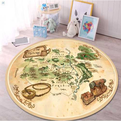 Ring Rug,Middle Earth Map,Round Map Rug,Modern rug,Kidsroom rug,Popular Movie Rug,Fantastic Rug,Map Rug,Antique Map Rug,The Rings Map