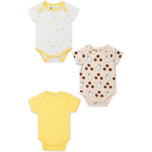 MONICA + ANDY Short Sleeve Jack & Jill Bodysuit, 100% Organic Baby Clothes for Girls & Boys, Newborn, Infant & Preemie Sizes