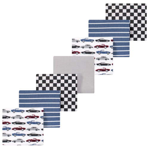 Luvable Friends Hudson Baby Flannel Receiving Blankets 7pk, Classic Cars