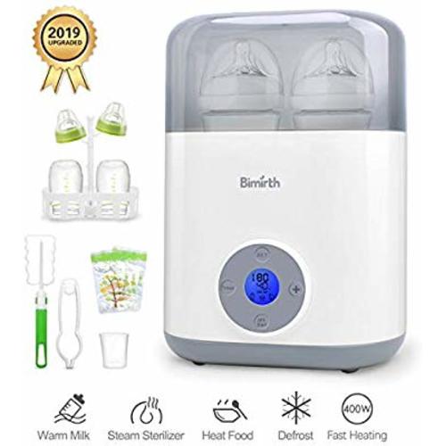 Baby Bottle Warmer Bottle Sterilizer Smart Portable Bottle Warmer and Baby Food Heater for Breast Milk or Formula with LCD Real-time Display Fast Warming