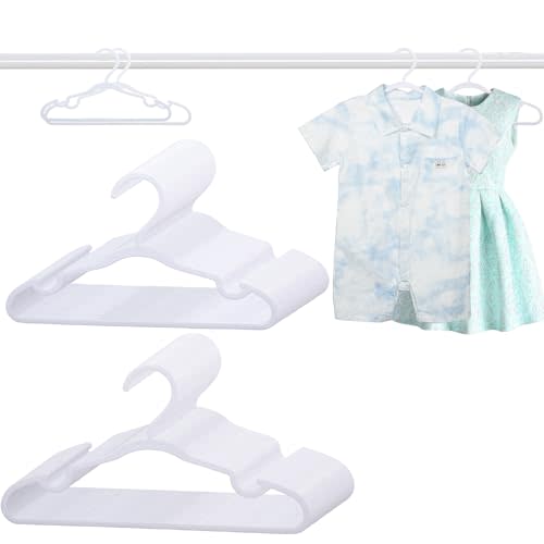 60 Pack White Baby Hangers 11.42 & 12.91’’ Each 30 Pcs Kids Clothes Hangers | Non-Slip Baby Clothes Hangers For Infant Child Durable Plastic Infant Hangers For Closet Pants Coats Skirts