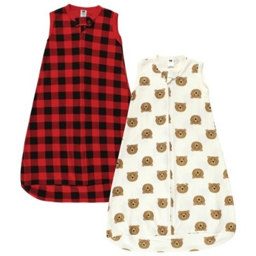 Hudson Baby Cotton Long-Sleeve Wearable Sleeping Bag, Sack, Blanket, Brown Bear Sleeveless, 0-3 Months