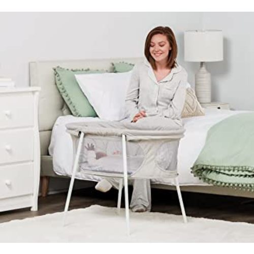 Baby Basics™ Infant Bassinet, Gray, Portable and Collapsible, Includes Padded Insert