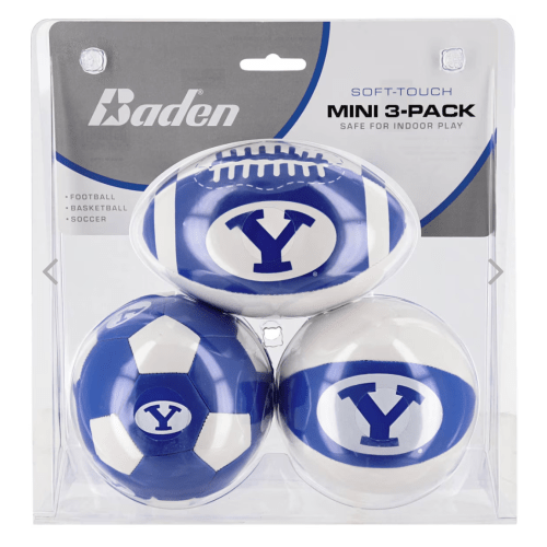 Oval Y Soft Touch BYU Mini Sports Balls - 3 Pack