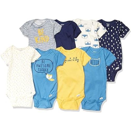 Gerber unisex-baby 8-pack Short Sleeve Onesies Bodysuits