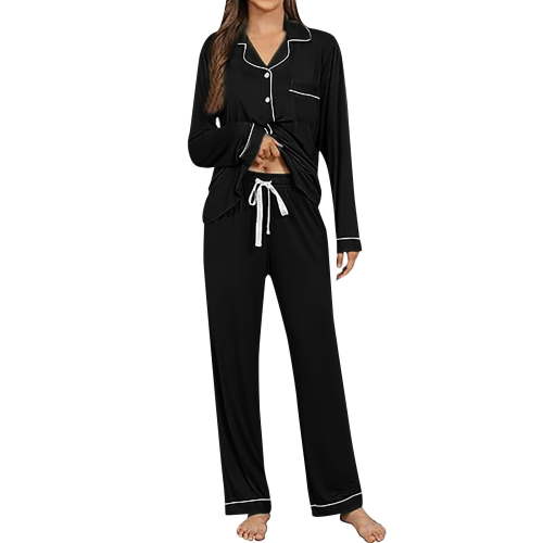 Lightweight Pajamas for Women Summer Sets Women 2 Piece Outfits Cozy Women's Pajama Sets Long Sleeve Stylish Trousers Comfortable Home Attire for Leisure Sleepwear and Everyday Relaxation