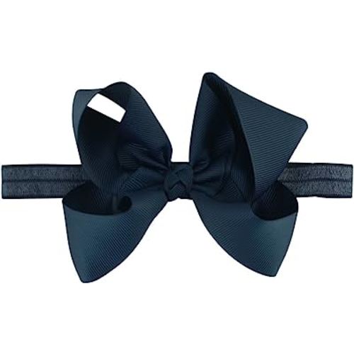 RuffleButts® Girls Navy Bow Headband - One Size