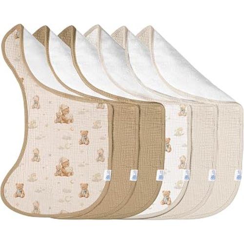 lulumoon Muslin Burp Cloths Baby: 100% Cotton Soft & Absorbent for Spit-Up