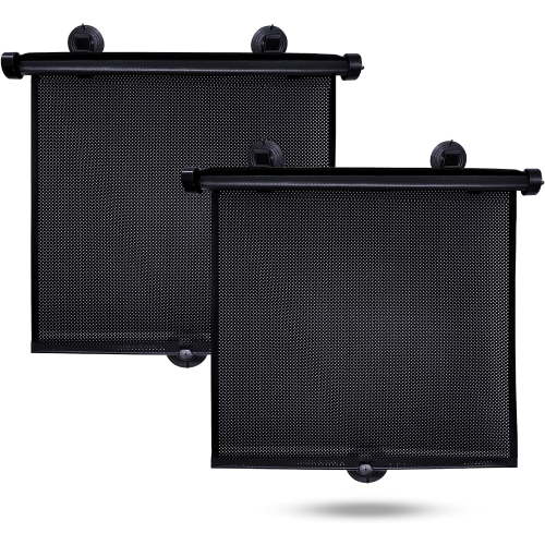 2PCS Car Window Shades 2 Pack, Retractable Car Roller Sunshade, Blocks Heat and UV Rays Glare Protection, Baby Car Accessories for Car House Office Window