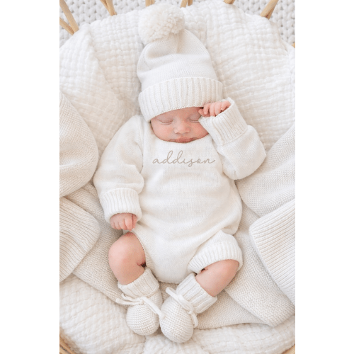 Personalized Printed Knit Sweater Bubble | Ivory