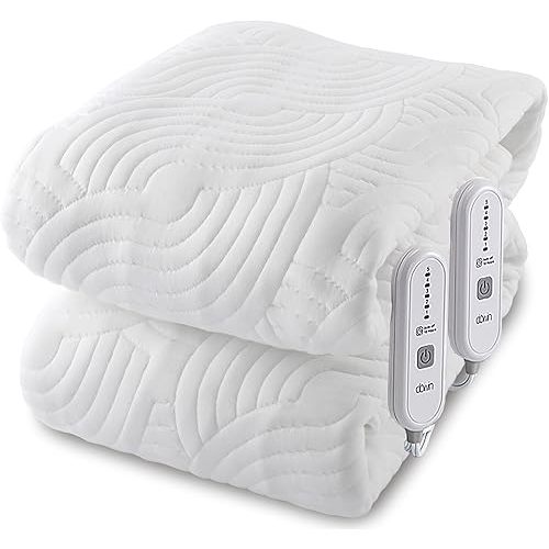 Electric Mattress Pad King Size- Air Layer Heated Mattress Cover with 5 Heat Settings Controller & Auto Off 10 Hrs, Deep Pocket Bed Warmer with Dual Controller- 78x80 Inch