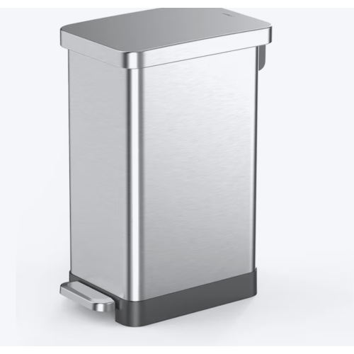 Qualiazero 13.2 Gallon Stainless Steel Indoor Kitchen Step Trash Can in the Trash Cans department at Lowes.com