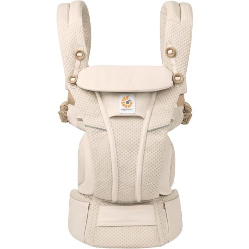 Ergobaby Omni Breeze Baby Carrier Backpack Newborn from Birth to 20 kg, Ergonomic SoftFlex Mesh Baby Carrier, 4 Carrying Positions, Natural Beige