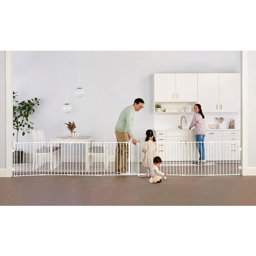 Regalo 194-Inch Super Wide Adjustable Baby Gate and Play Yard, 2-In-1, Bonus Kit, 4 Count (Pack of 1) - 192-Inch White - Gate and Yard
